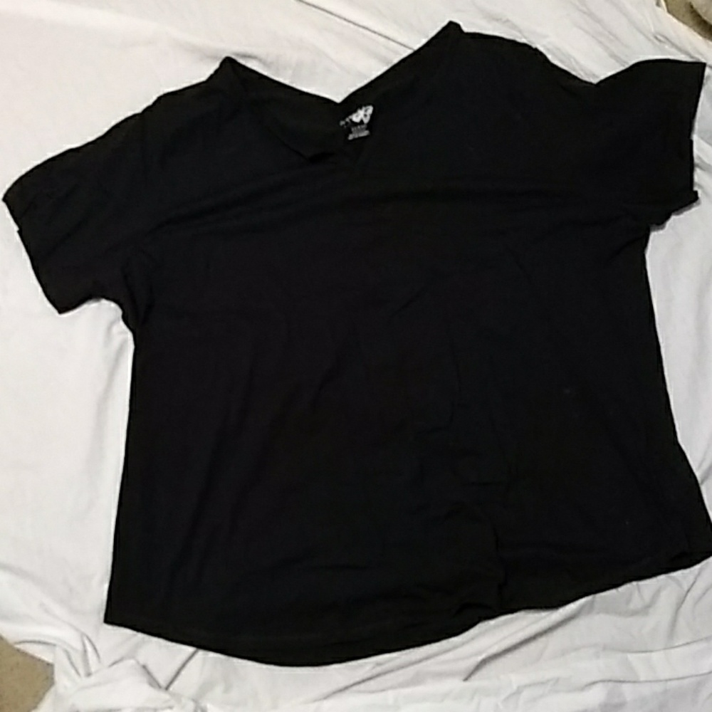 Just My Size 5x black short sleeve notch neck tee